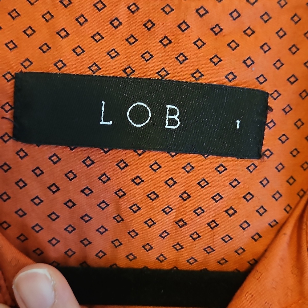 Men's Burnt Orange Micro Print Short Sleeve Shirt - Picture 3 of 5